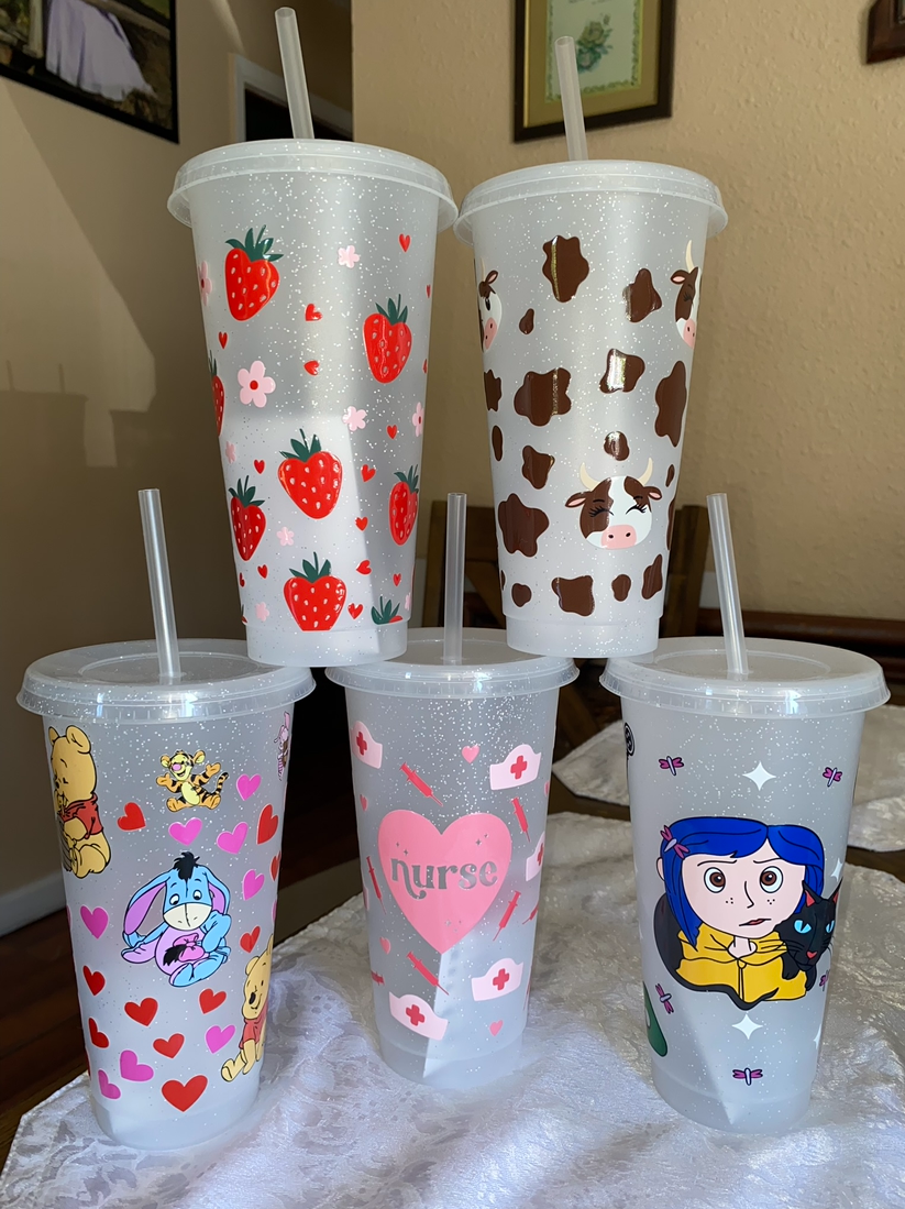 Pre-Made Frosted Glitter Cold Cups