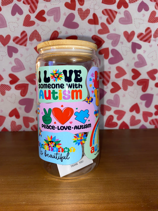 Autism Love (Glass Cup)