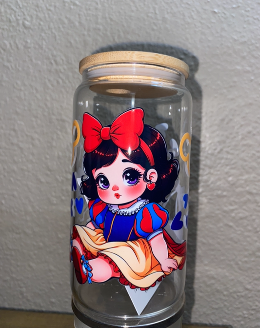 Princess Snow White (pre-made glass cup)